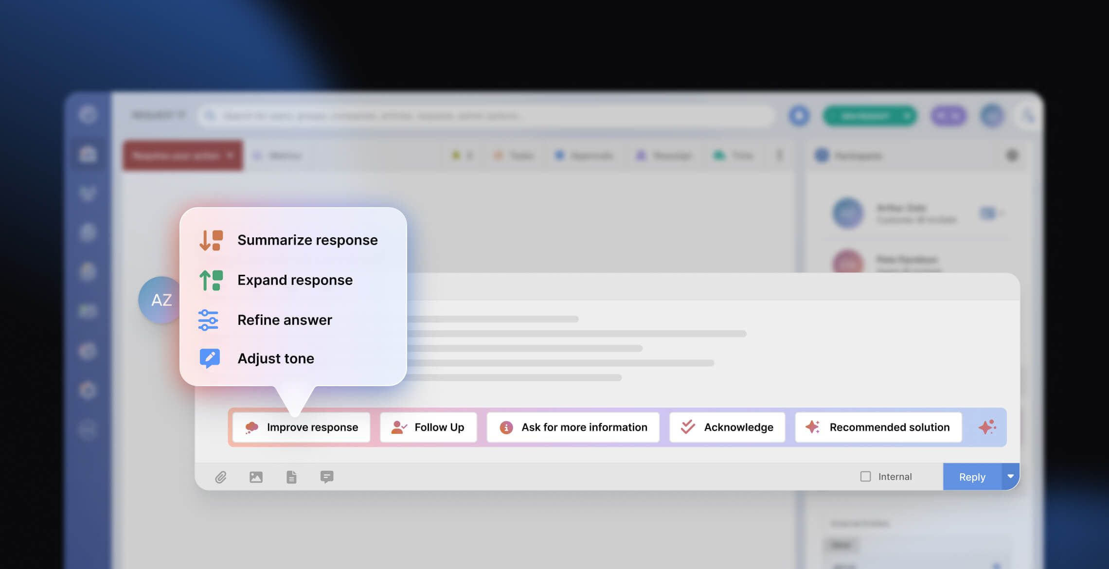 Example of the first layer of AI adoption in ITSM.