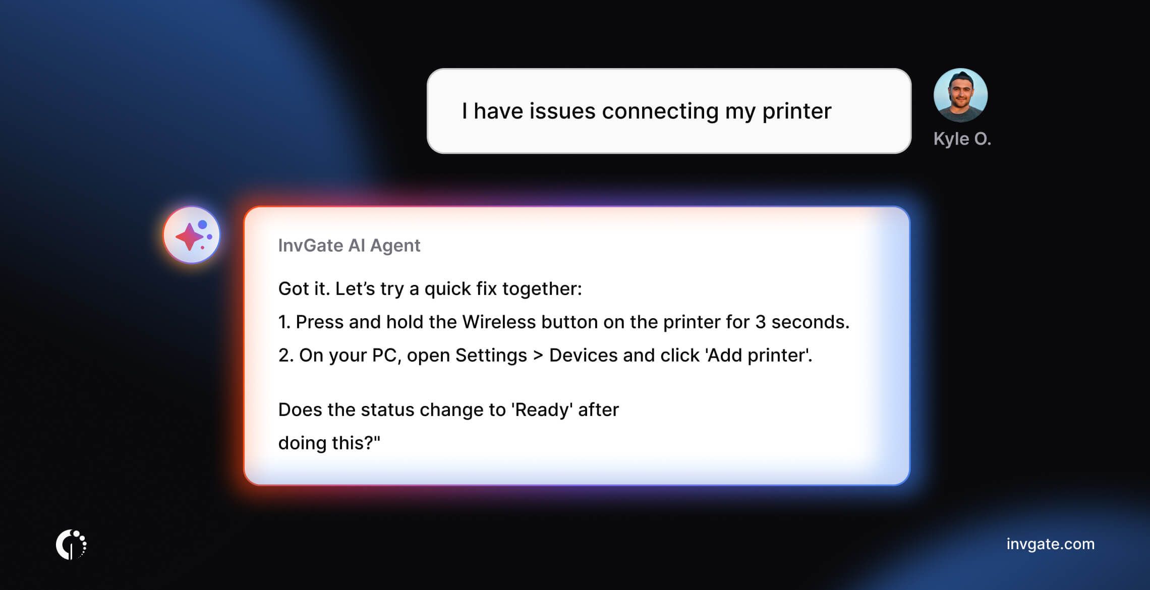Example of the third layer of AI adoption in ITSM.