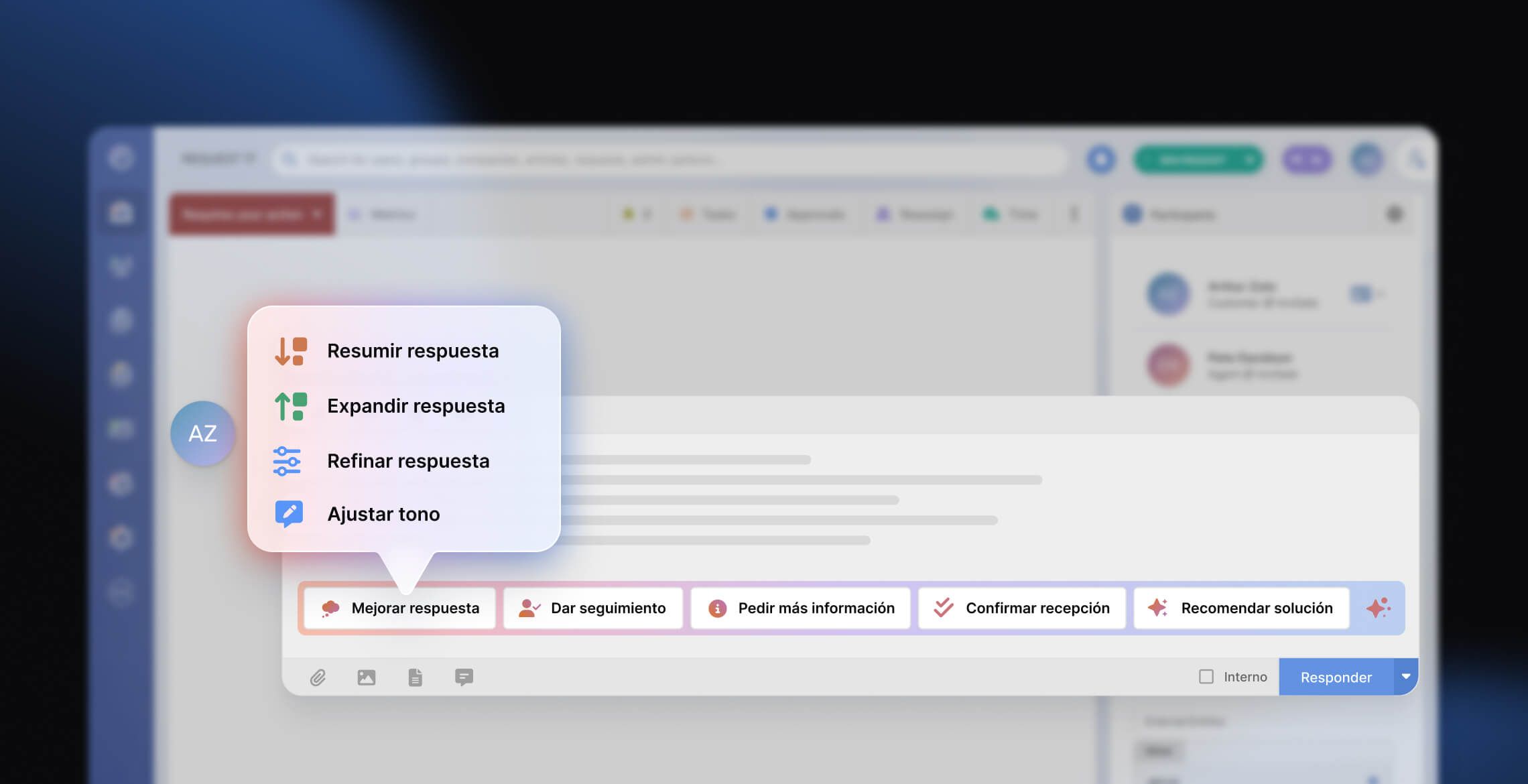 Ejemplo de la primera capa de adopción de IA en ITSM.